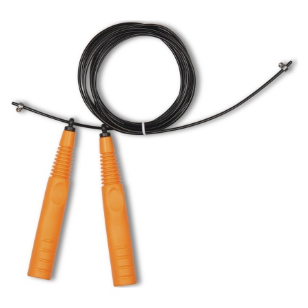 Купить Скакалка высокооборотная Кроссфит стальной шнур в оплетке 2.9 м чёрно-оранжевая в Калининске 